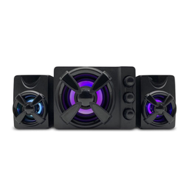 Caixa de Som Gamer Multilaser Audio 2.1 30W RMS RGB USB/P2 Plug And Play Preto - SP952 na Compra Certa
